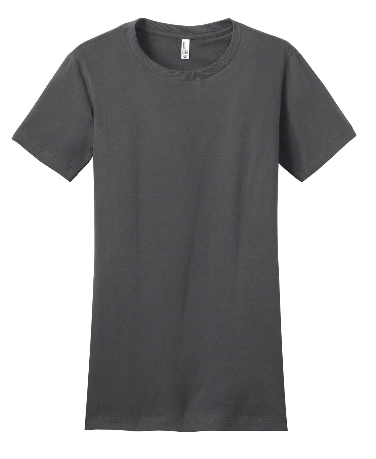 Front View of Charcoal District Women's Fitted The Concert Tee DT5001