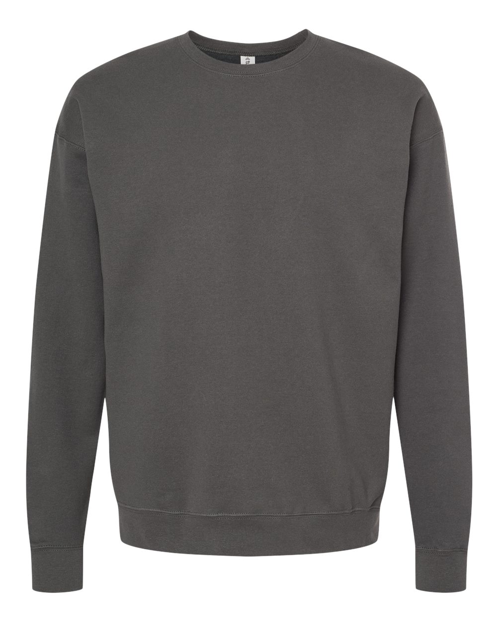 Front View of Charcoal Fleece Crewneck Sweatshirt - 340
