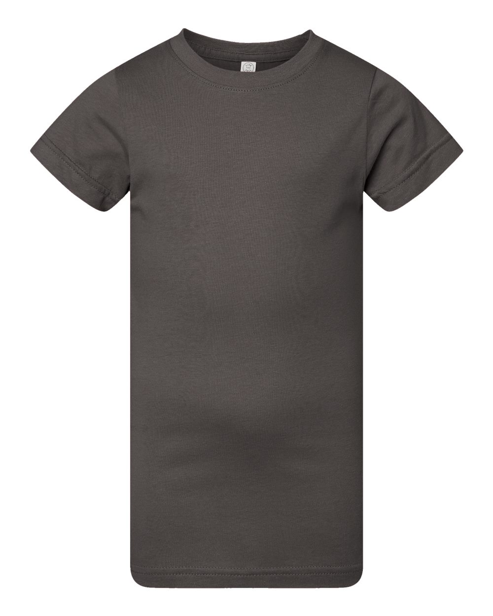 Front View of Charcoal Girls' Fine Jersey Tee - 2616