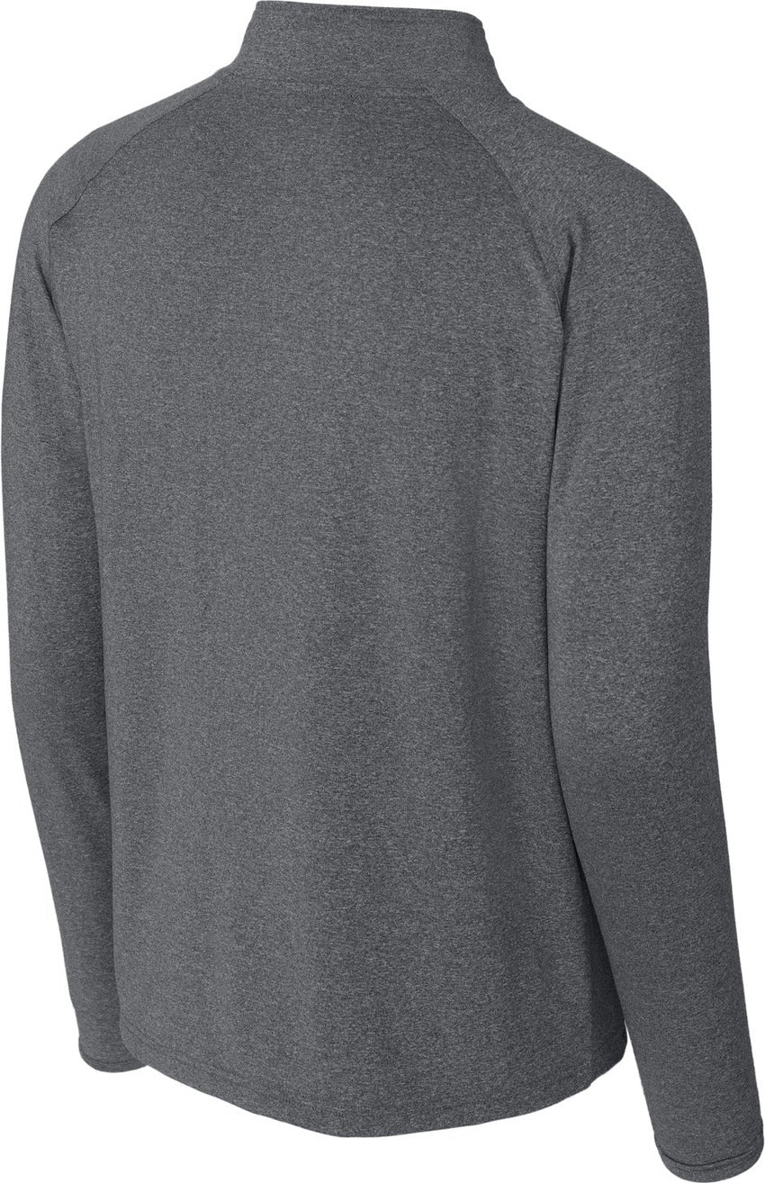 Front View of Charcoal Gy He Sport-Tek Sport-Wick Stretch 1/4-Zip Pullover. ST850