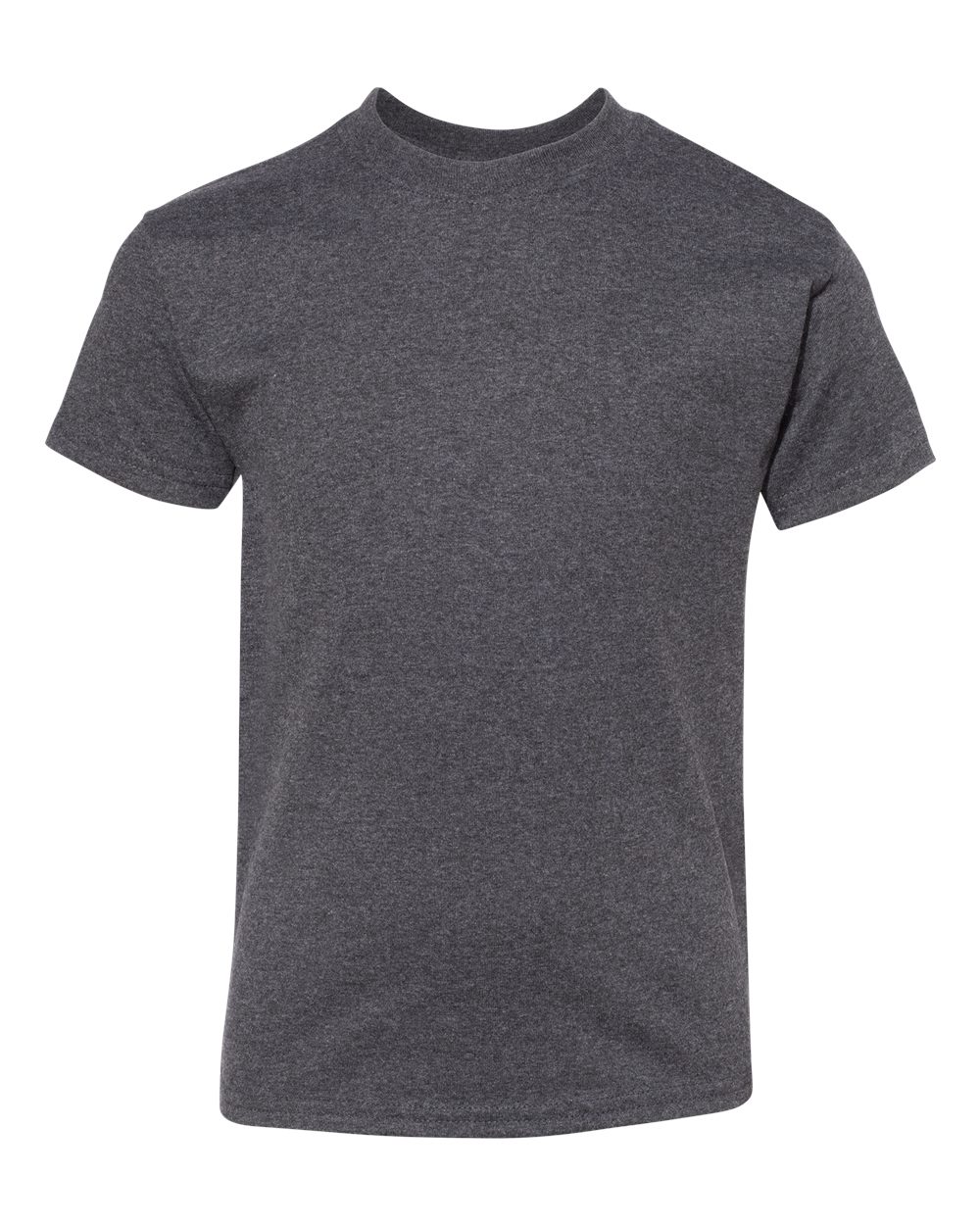 Front View of Charcoal Heather Authentic Youth T-Shirt - 5450