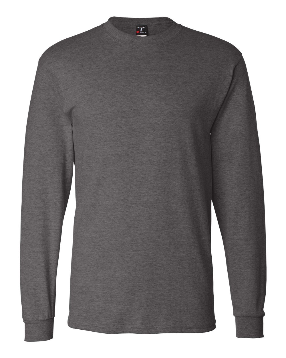 Charcoal Heather Beefy-T® Long Sleeve T-Shirt - 5186