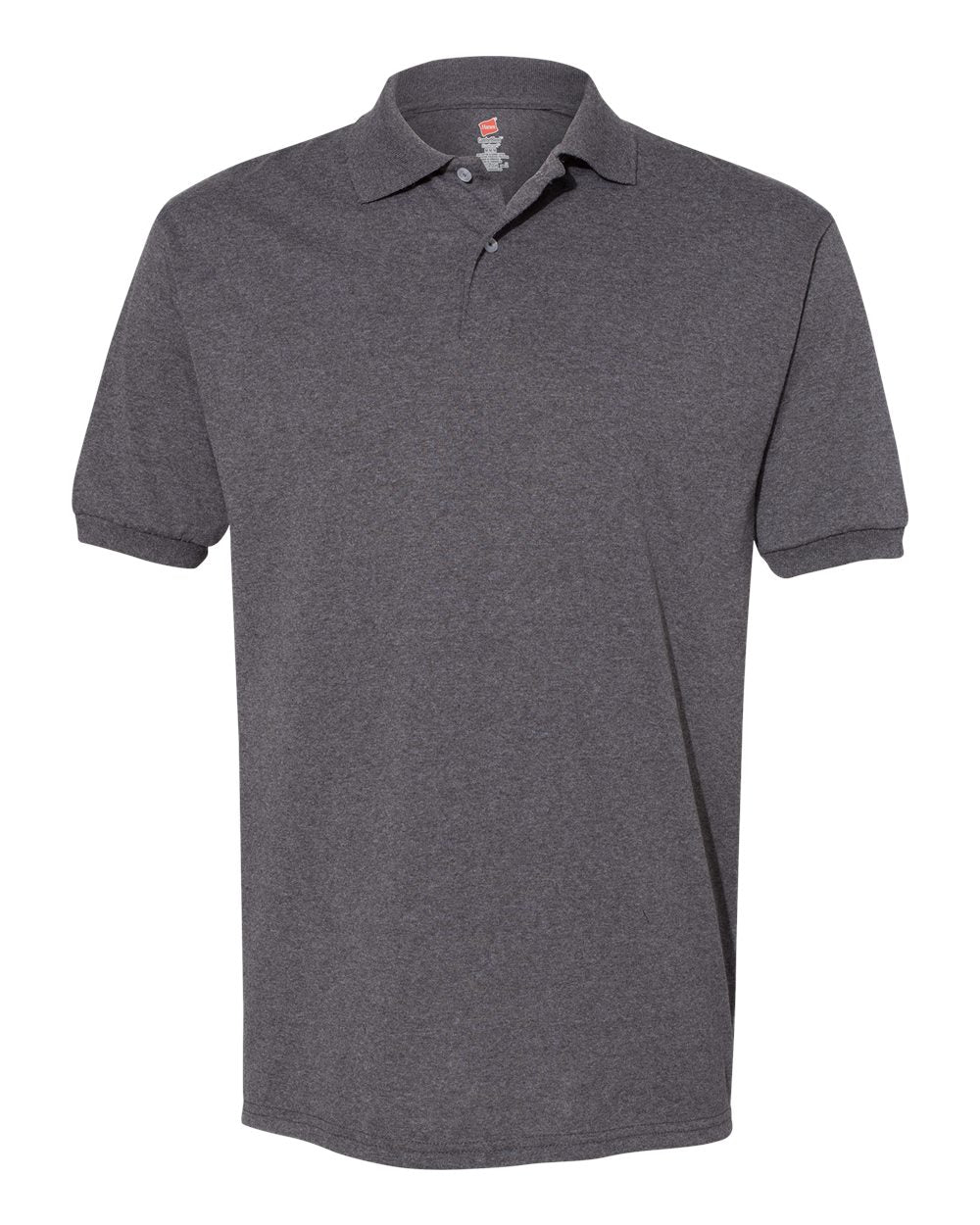 Front View of Charcoal Heather Ecosmart® Jersey Polo - 054X