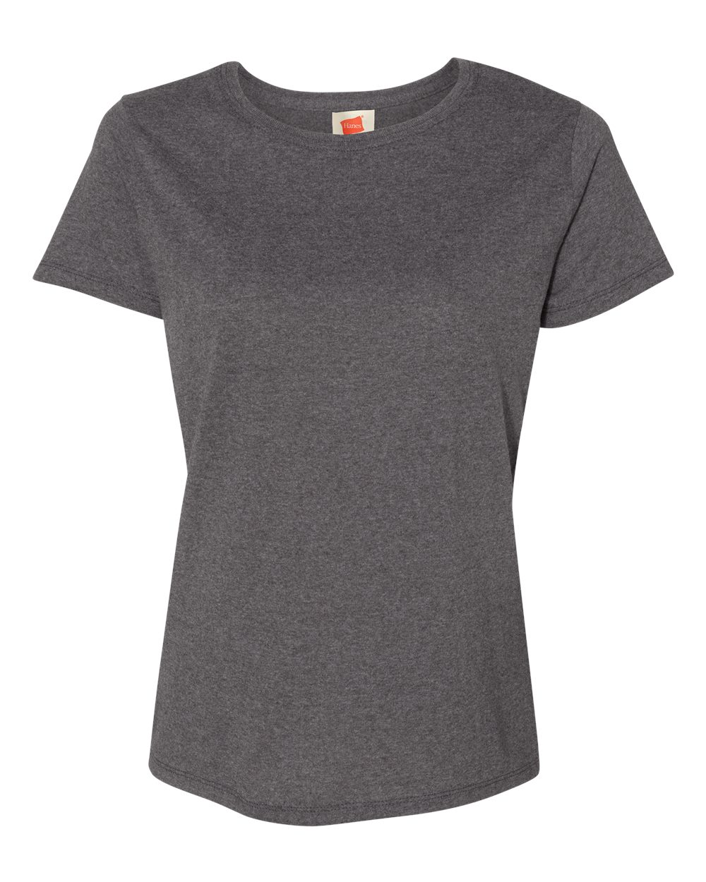 Front View of Charcoal Heather Essential-T Women’s T-Shirt - 5680