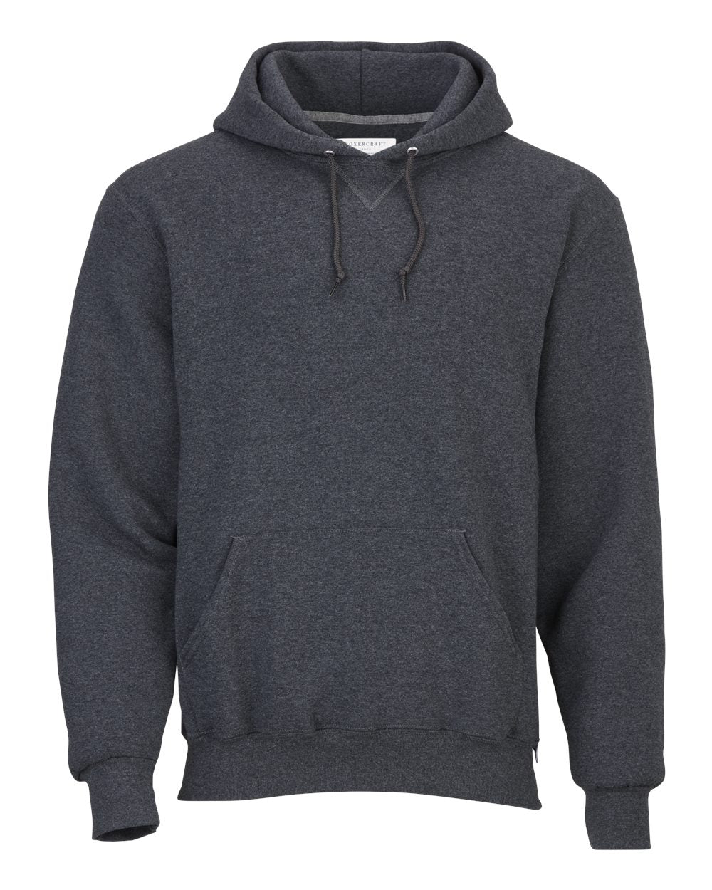 Front View of Charcoal Heather Fleece Hooded Pullover - BM5302