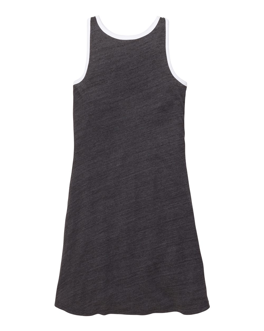 Front View of Charcoal Heather Girls' Ringer Dress - YT51
