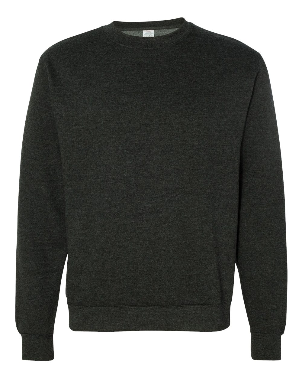 Front View of Charcoal Heather Midweight Crewneck Sweatshirt - SS3000