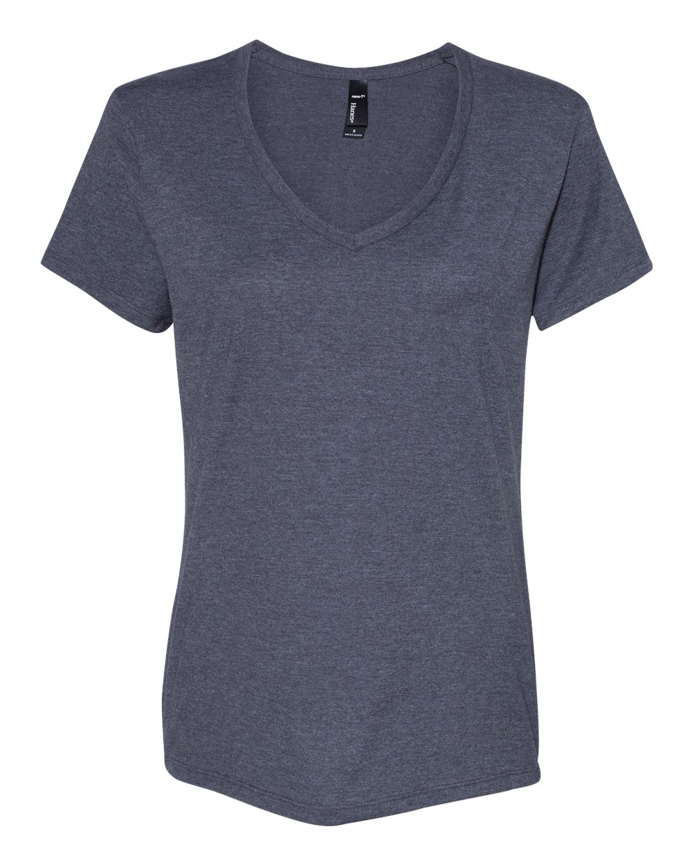 Front View of Charcoal Heather Perfect-T Women’s V-Neck T-Shirt - S04V