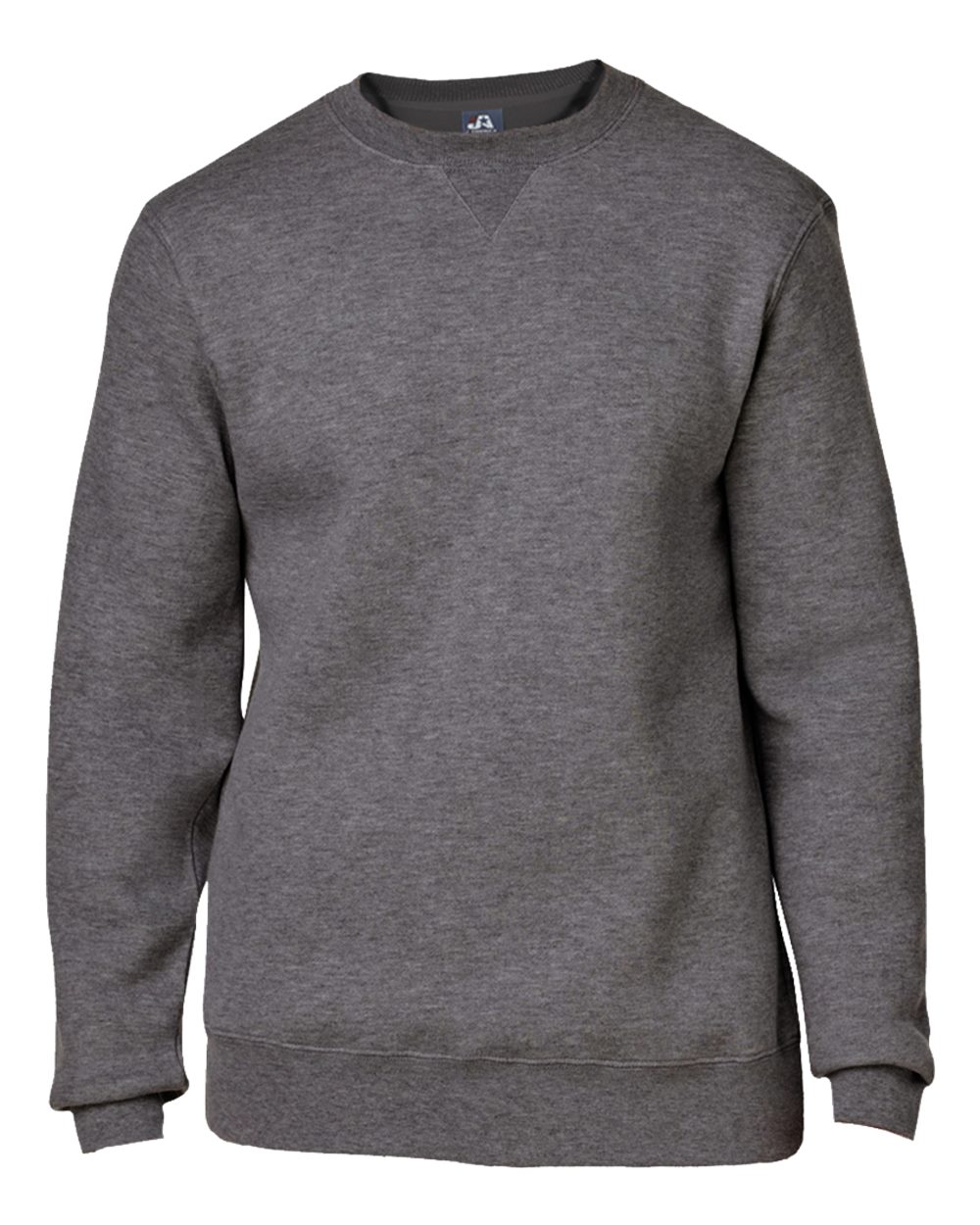 Front View of Charcoal Heather Premium Fleece Crewneck Sweatshirt - 8424