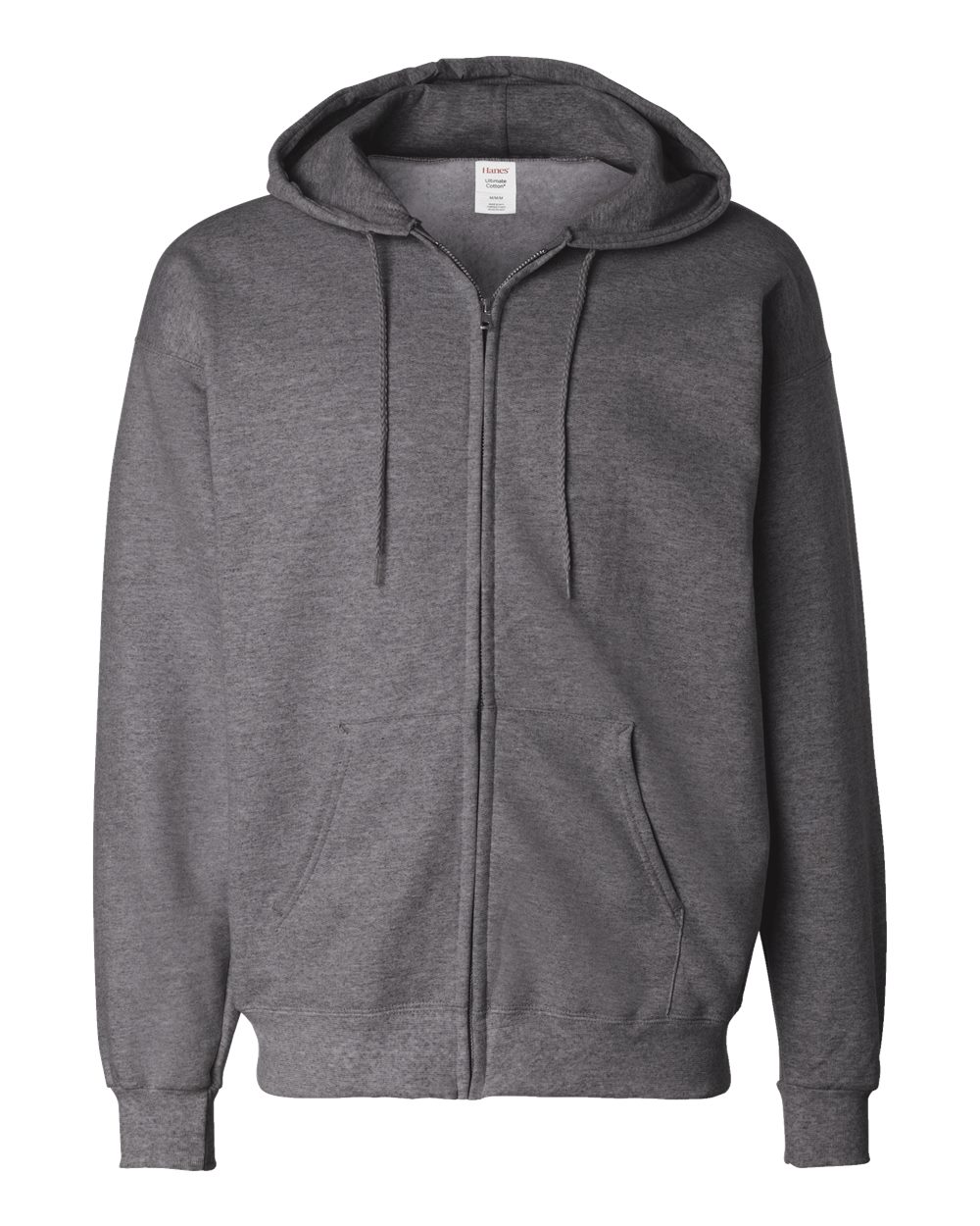 Charcoal Heather Ultimate Cotton® Full-Zip Hooded Sweatshirt - F280