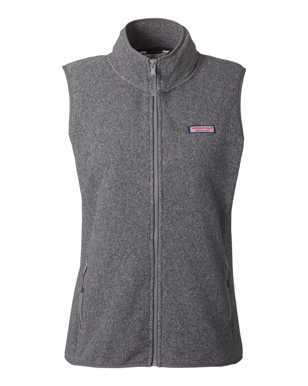 Front View of Charcoal Heather Women's Harbor Fleece Vest - O001412