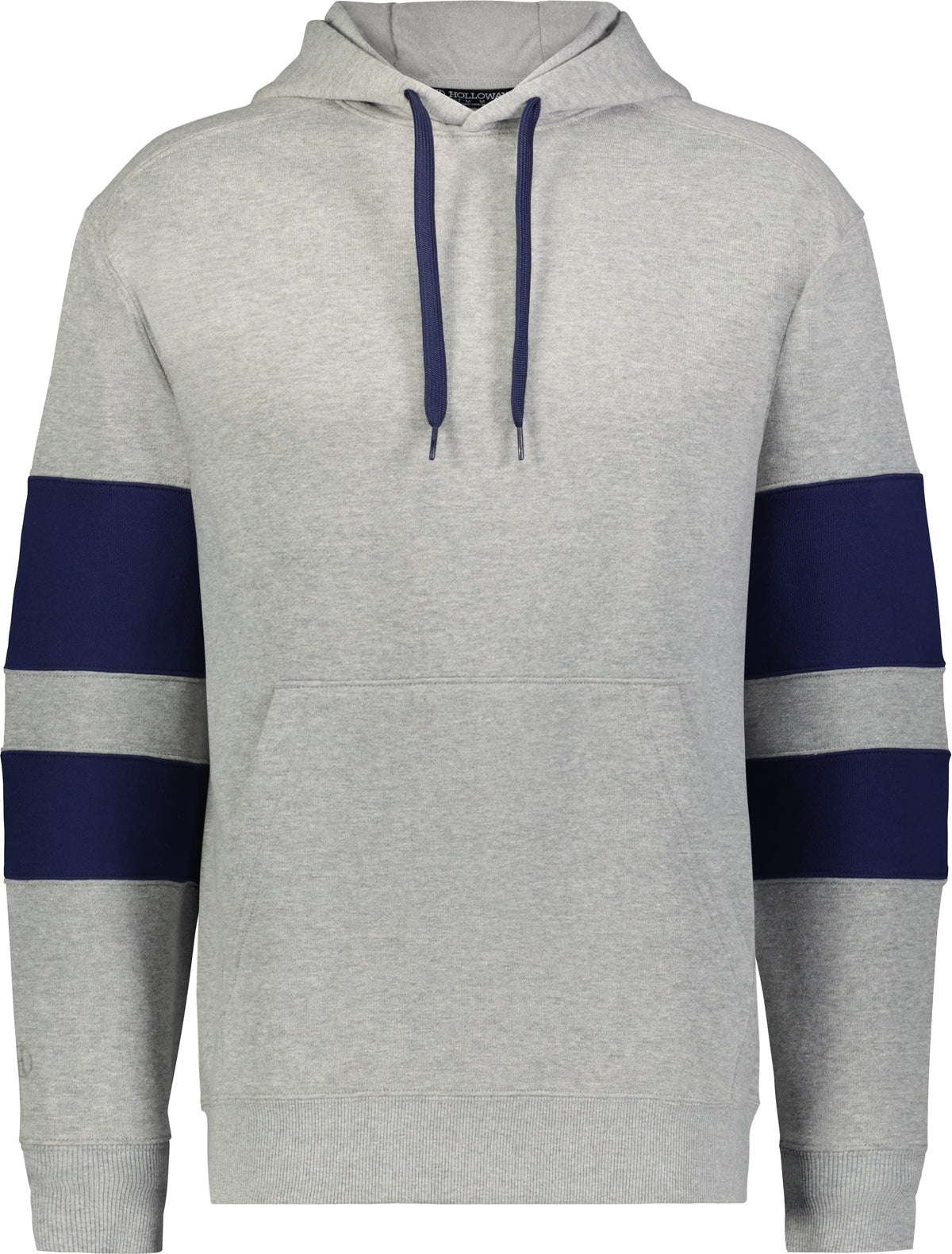 Front View of CHARCOAL HEATHER/NAVY JACKSON WAY HOODIE