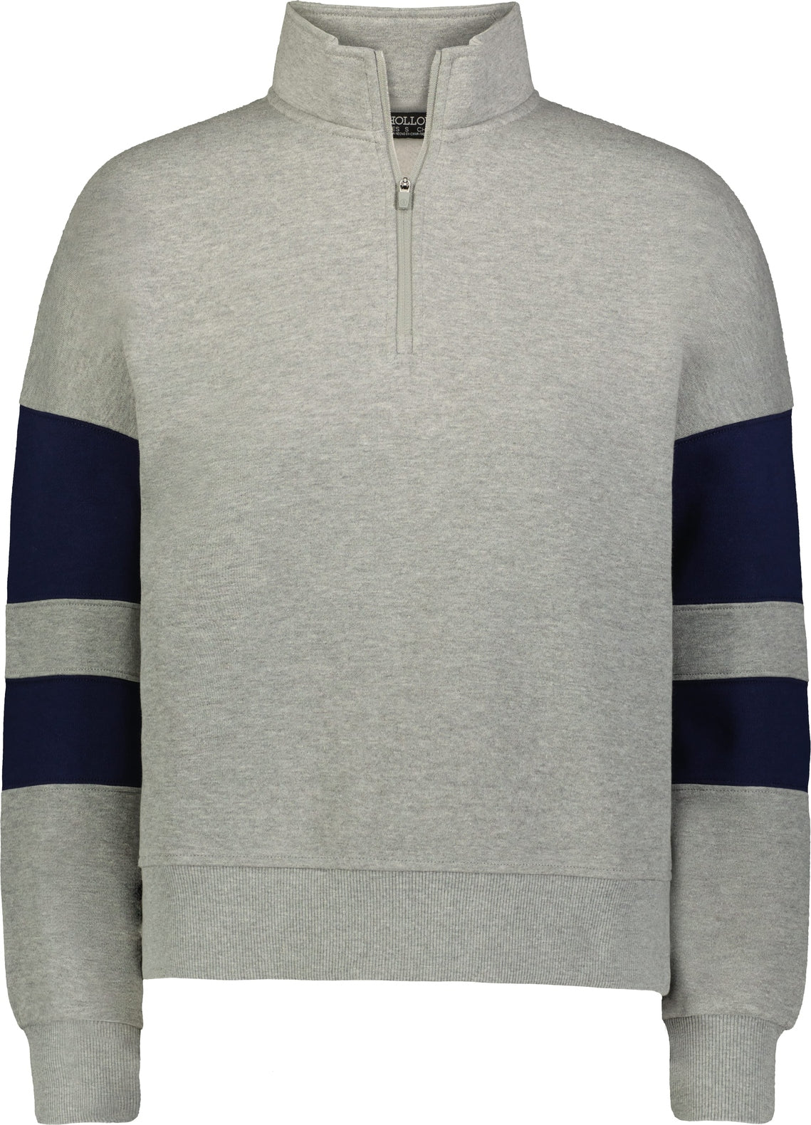 Front View of CHARCOAL HEATHER/NAVY JACKSON WAY LDS PULLOVER