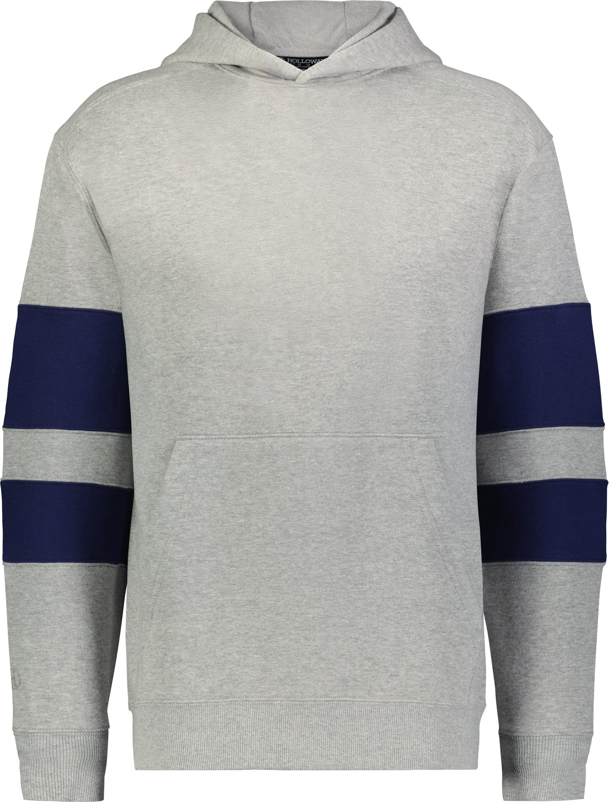 Front View of CHARCOAL HEATHER/NAVY YTH JACKSON WAY HOODIE