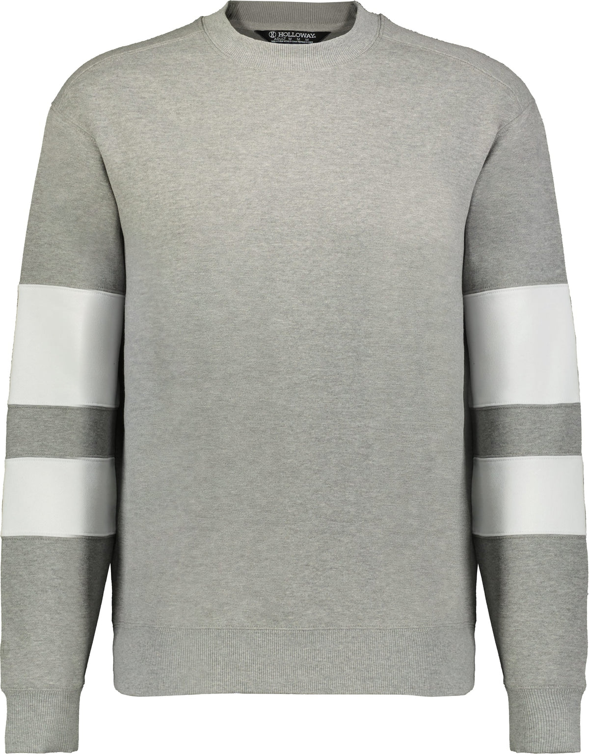 Front View of CHARCOAL HEATHER/WHITE JACKSON WAY CREW