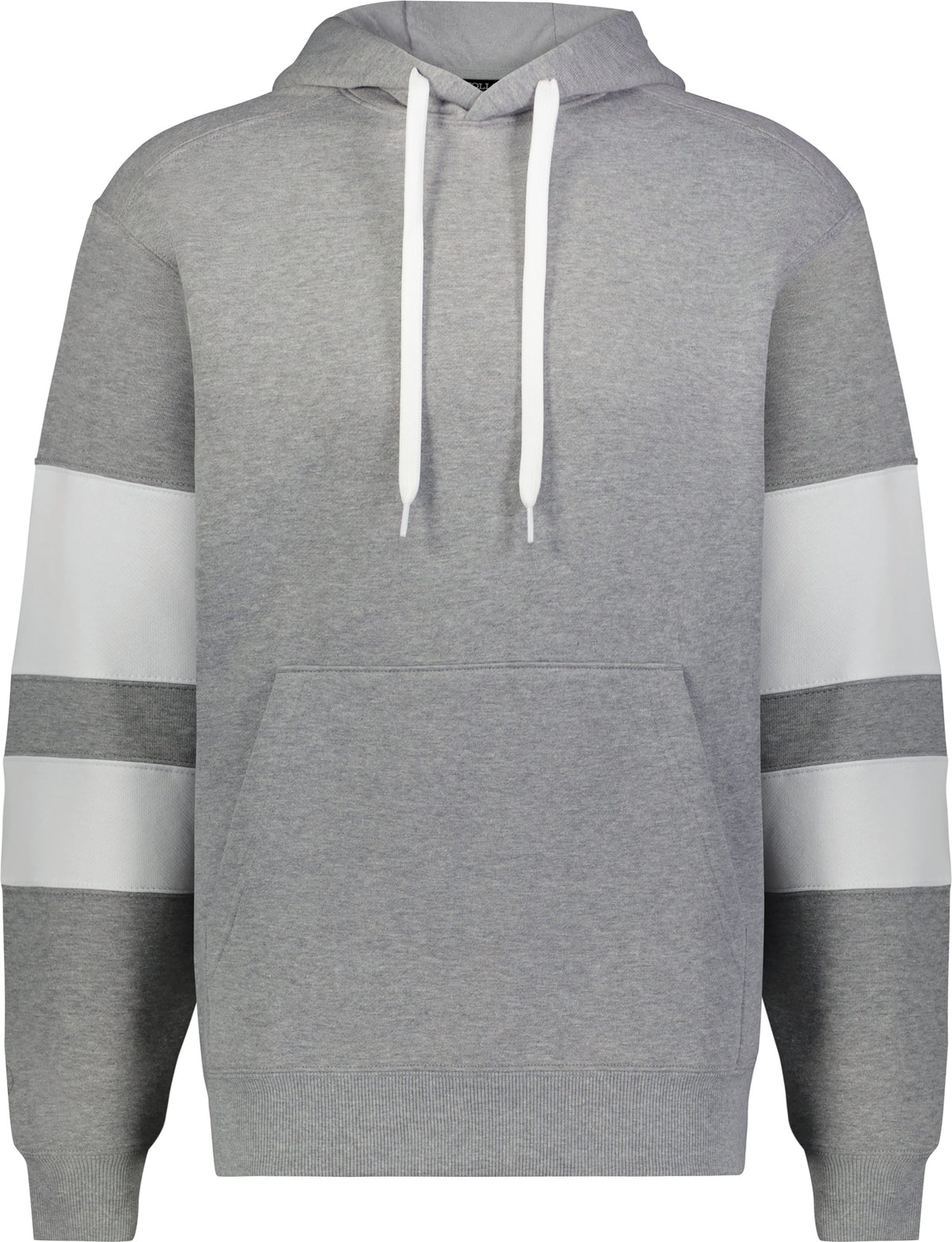 Front View of CHARCOAL HEATHER/WHITE JACKSON WAY HOODIE