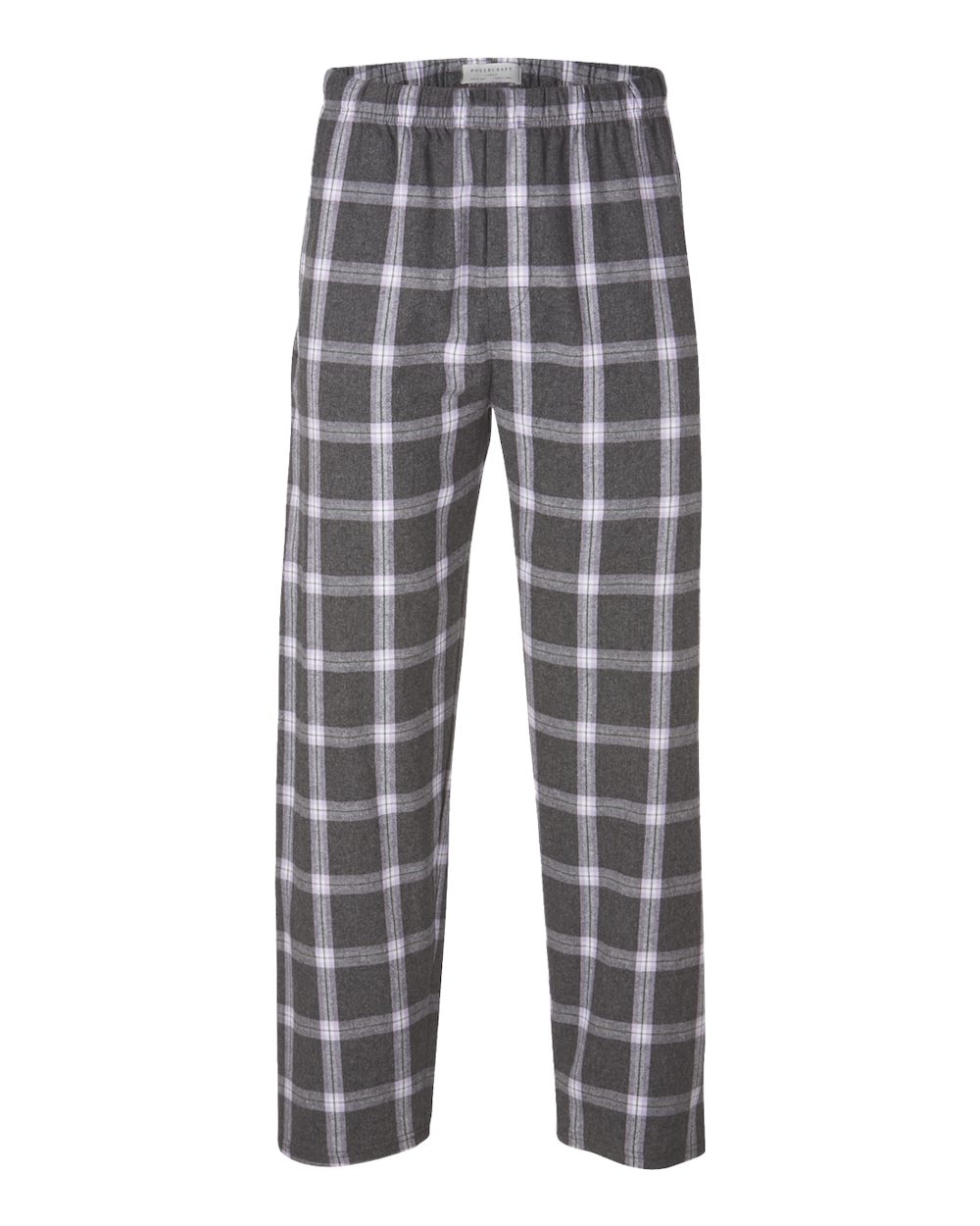 Front View of Charcoal Lavender Tomboy Plaid Harley Flannel Pants - BM6624