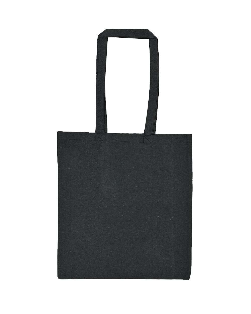 Front View of Charcoal Lightweight Recycled Canvas Tote Bag with Extended Handle - 8505R
