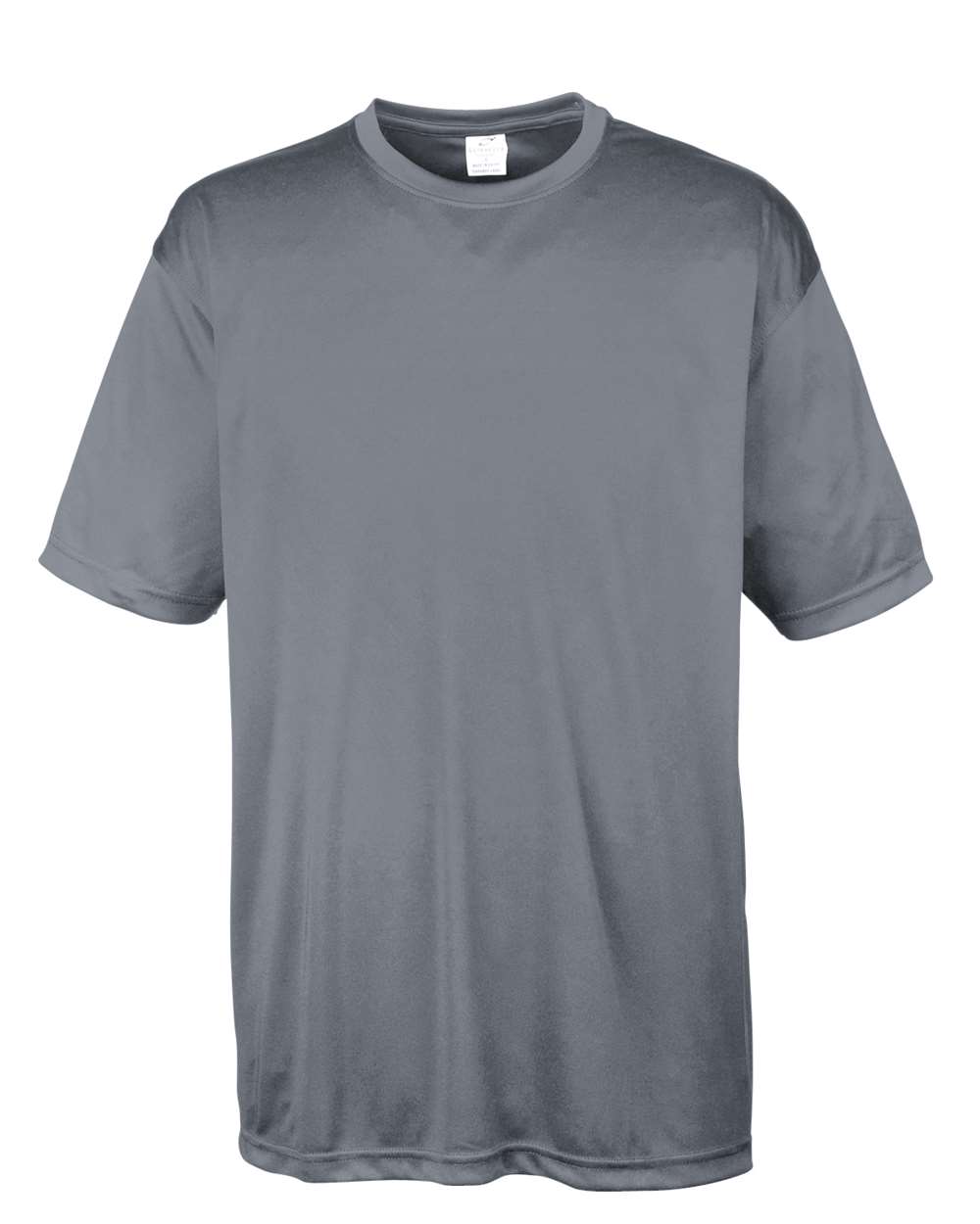 Front View of Charcoal Men&#39;s Cool &amp; Dry Basic Performance T-Shirt - 8620