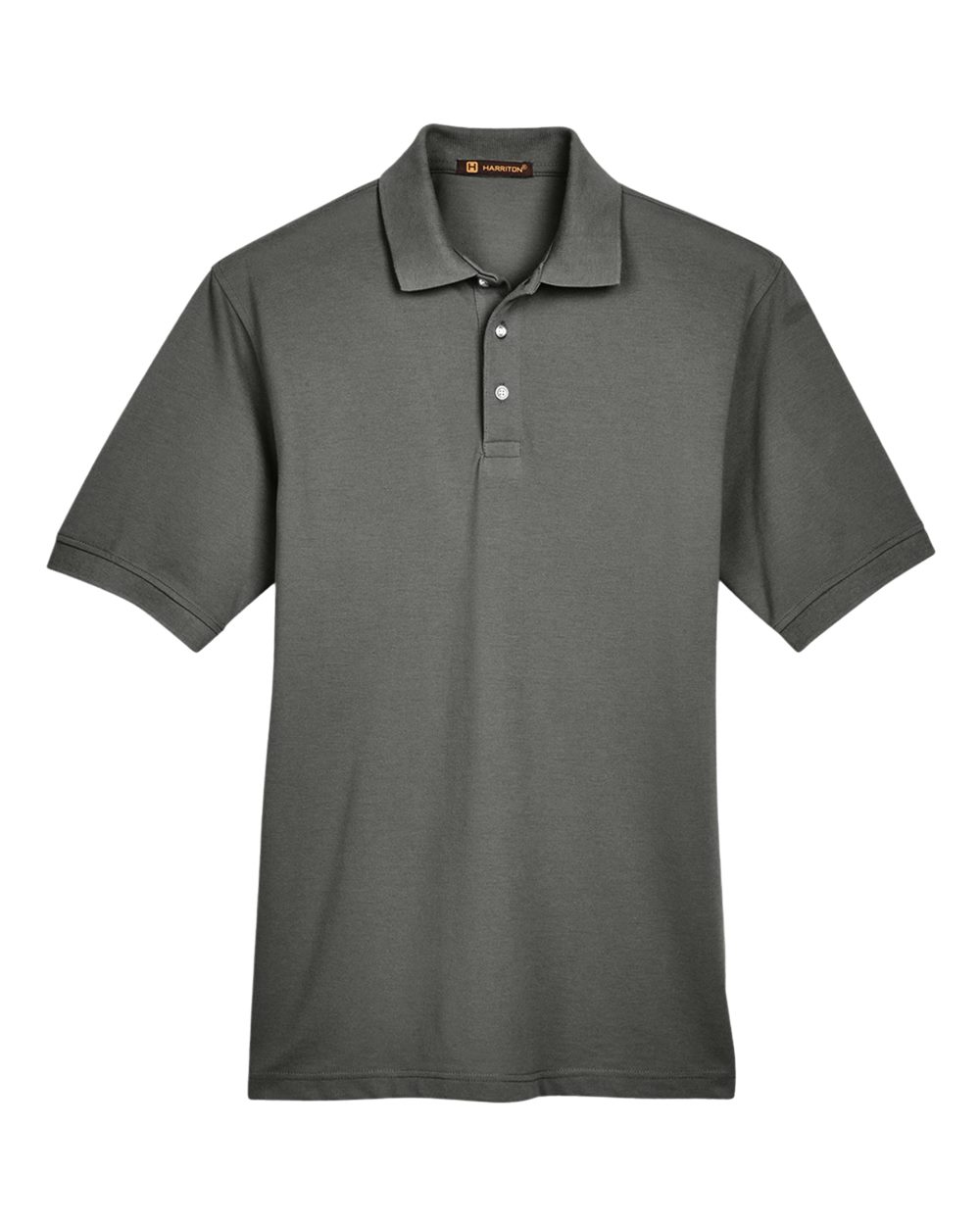 Front View of Charcoal Men's Easy Blend™ Polo - M265