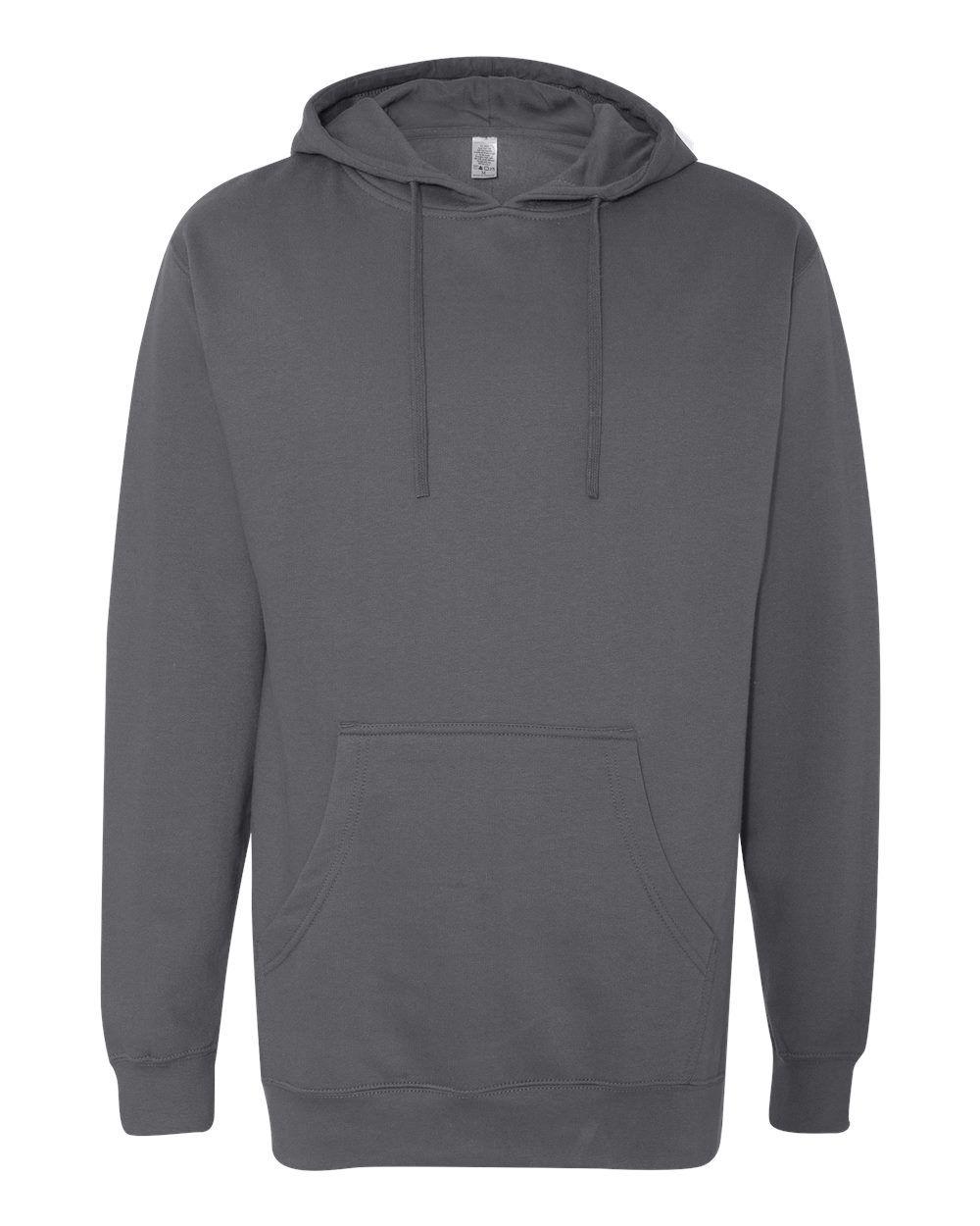 Front View of Charcoal Midweight Hooded Sweatshirt - SS4500