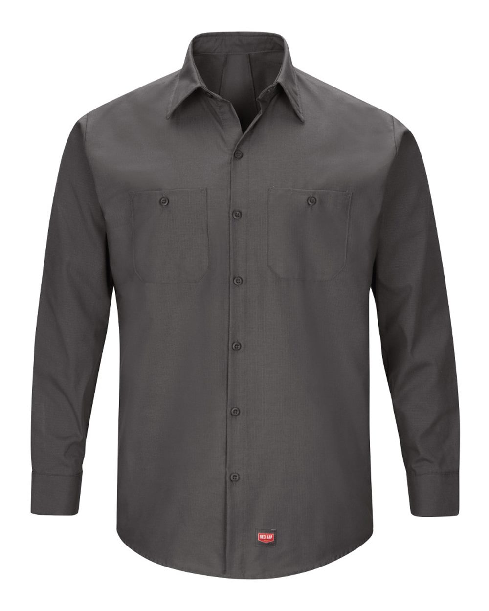 Front View of Charcoal Mimix™ Long Sleeve Work Shirt - Tall Sizes - SX10T