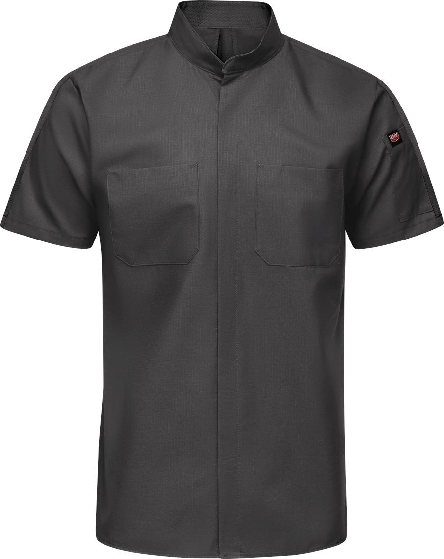Front View of Charcoal Mimix™ Pro+ Short Sleeve Work Shirt With OilBlok - SX46