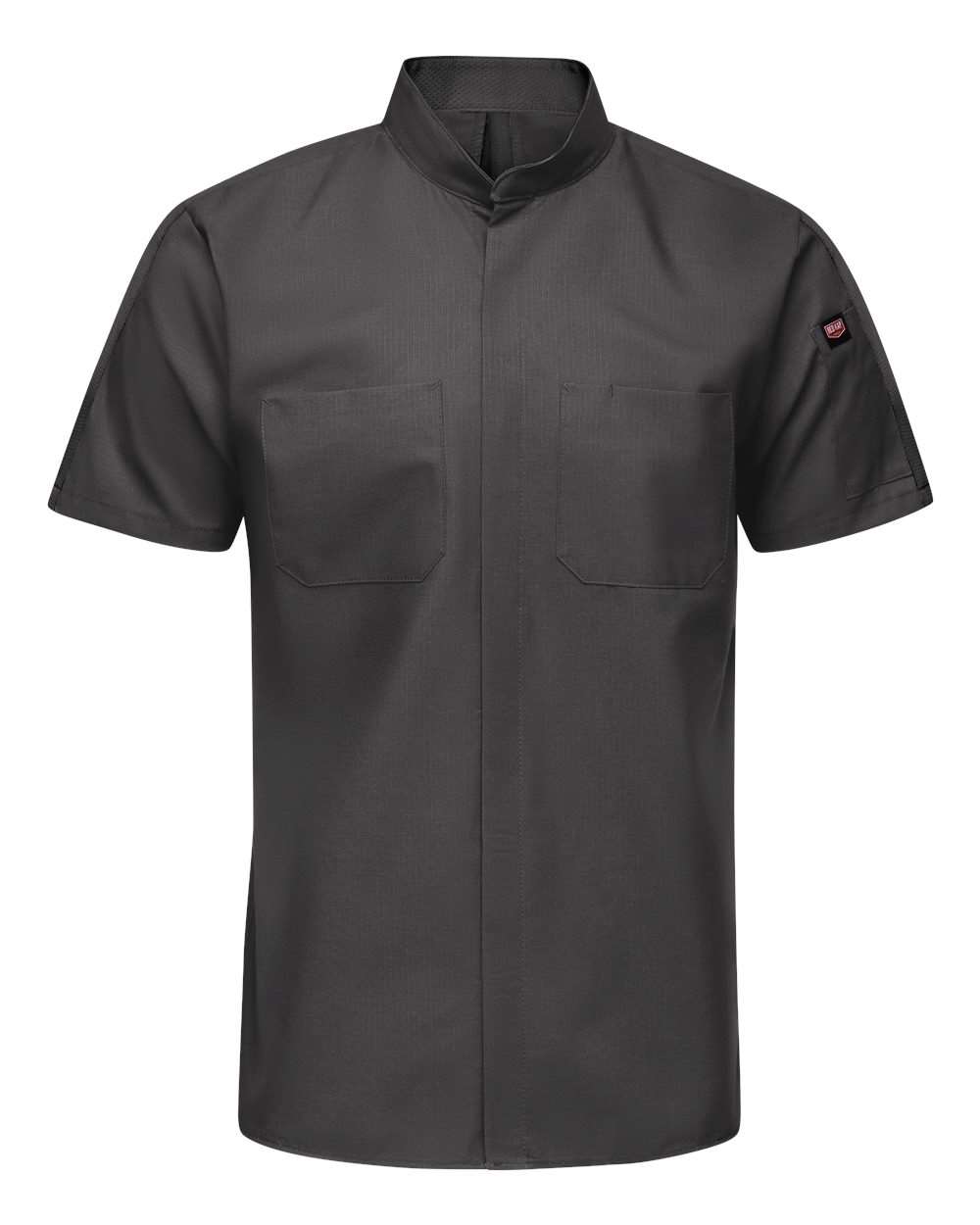 Front View of Charcoal Mimix™ Pro+ Short Sleeve Work Shirt With OilBlok - Tall Sizes - SX46T