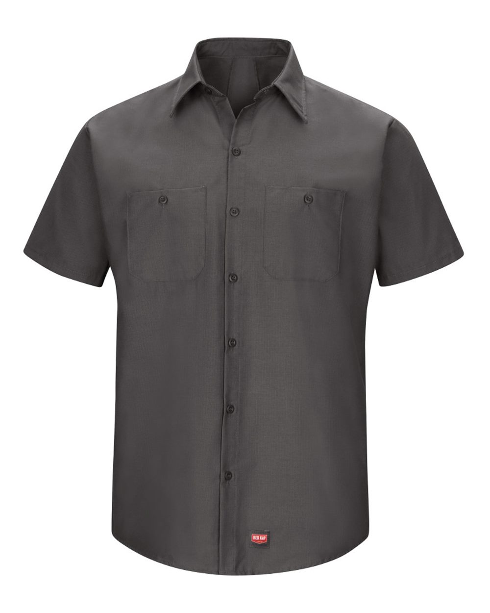 Front View of Charcoal Mimix™ Short Sleeve Work Shirt - Tall Sizes - SX20T