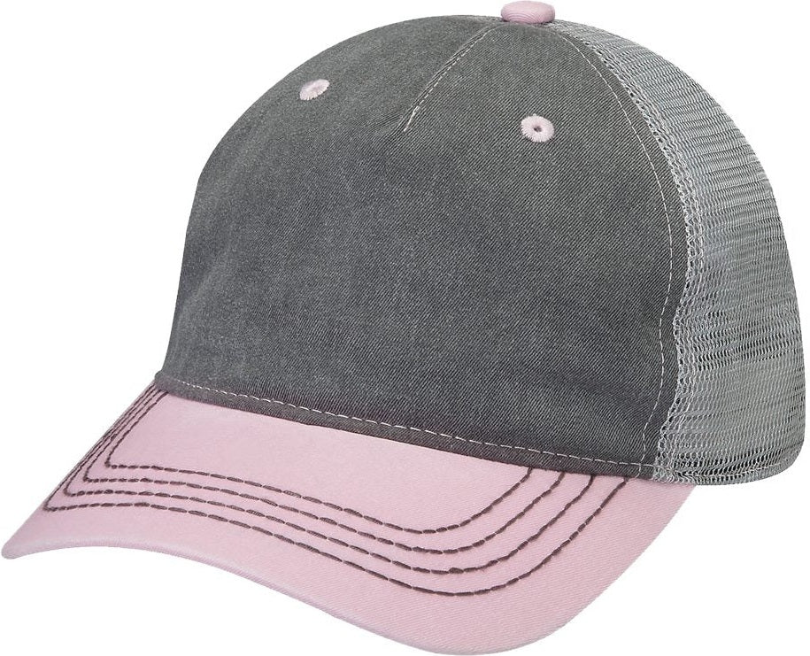 Front View of Charcoal/ Pale Pink/ Grey Endeavor Cap - EN102