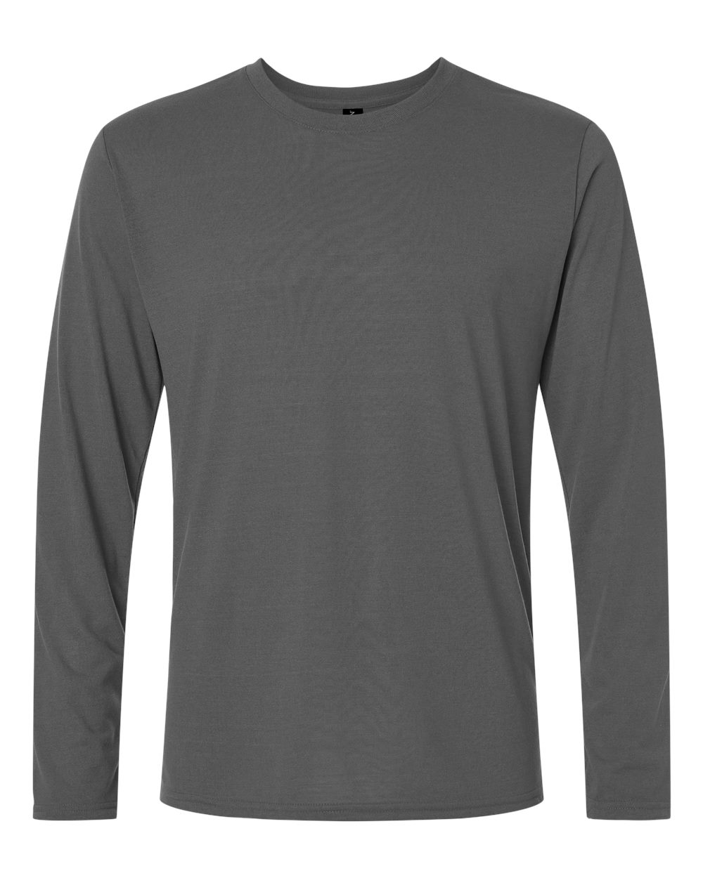 Front View of Charcoal Performance® Long Sleeve T-Shirt - 42400