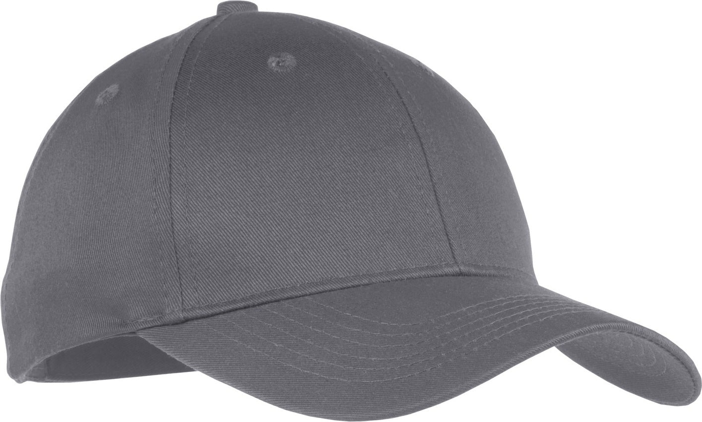 Front View of Charcoal Port Authority Youth Six-Panel Twill Cap. YCP80