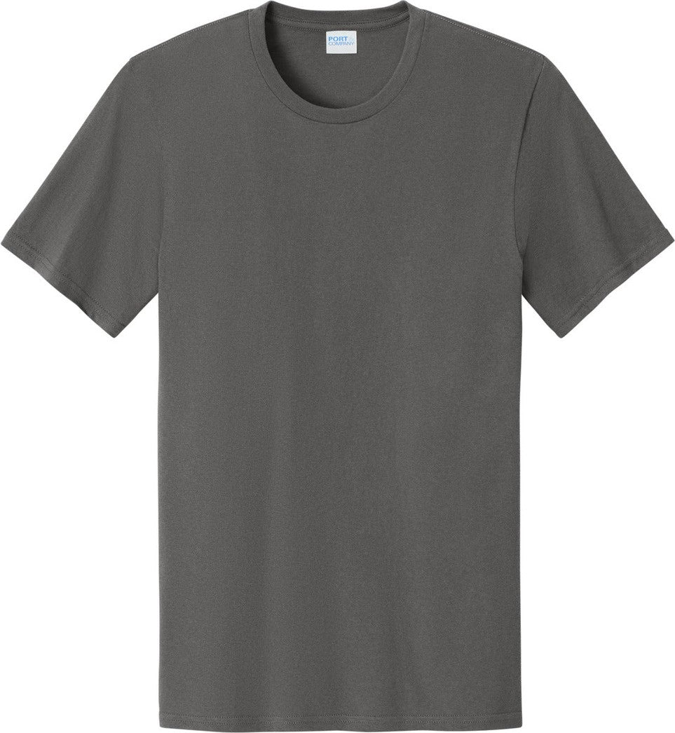 Front View of Charcoal Port & Co Easy Cotton Tee PC43
