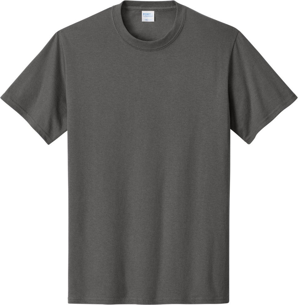Front View of Charcoal Port & Co Tall Core Cotton Tee PC54T