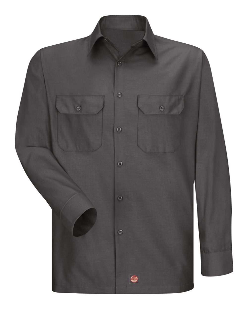 Front View of Charcoal Ripstop Long Sleeve Shirt - Tall Sizes - SY50T