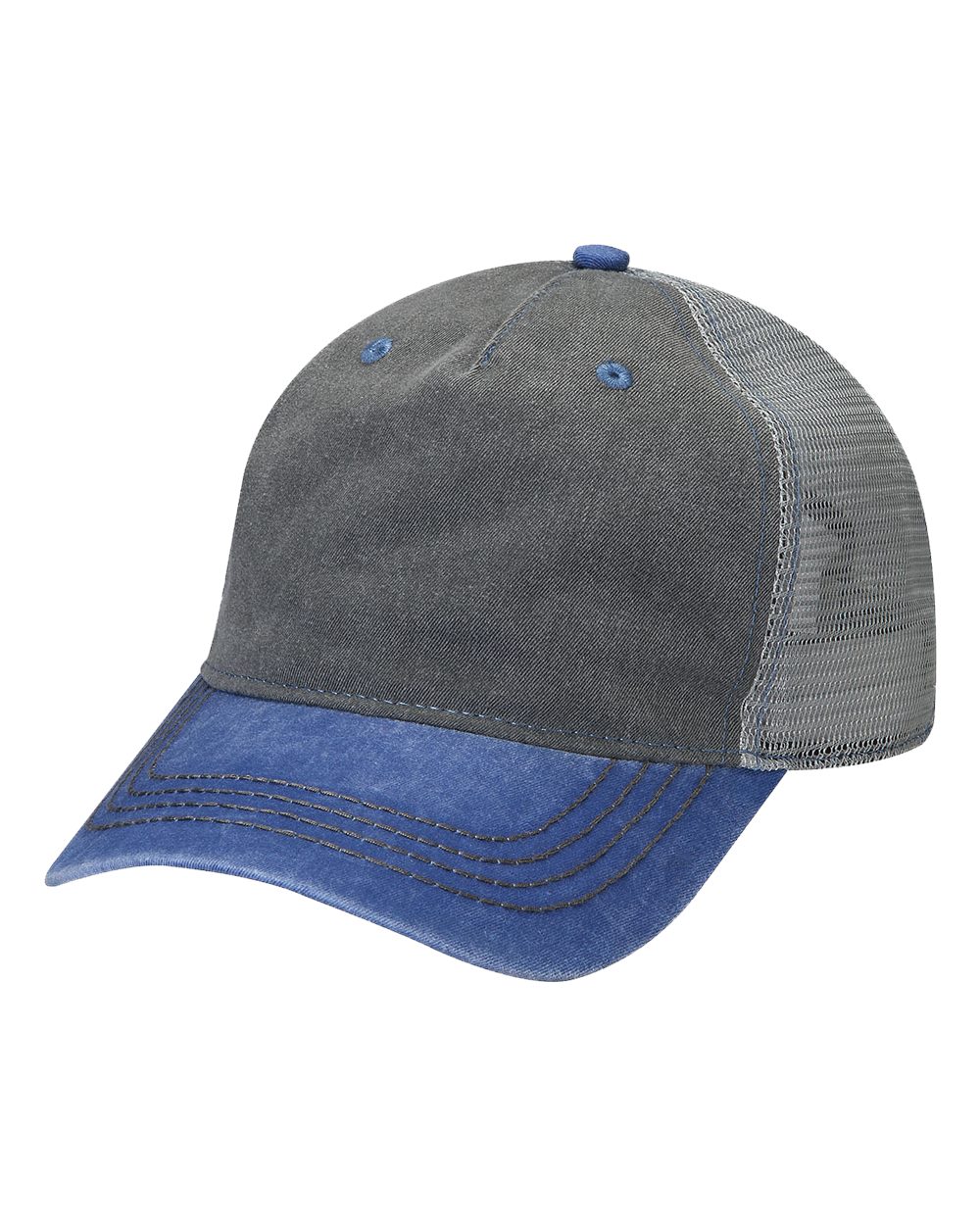 Front View of Charcoal/ Royal/ Grey Endeavor Cap - EN102