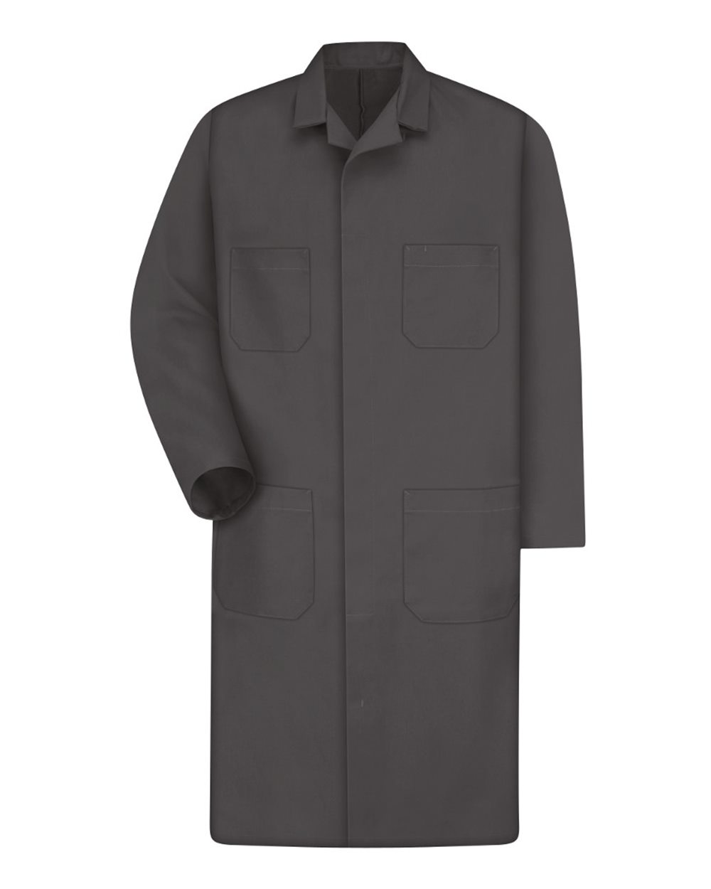 Front View of Charcoal Shop Coat - KT30