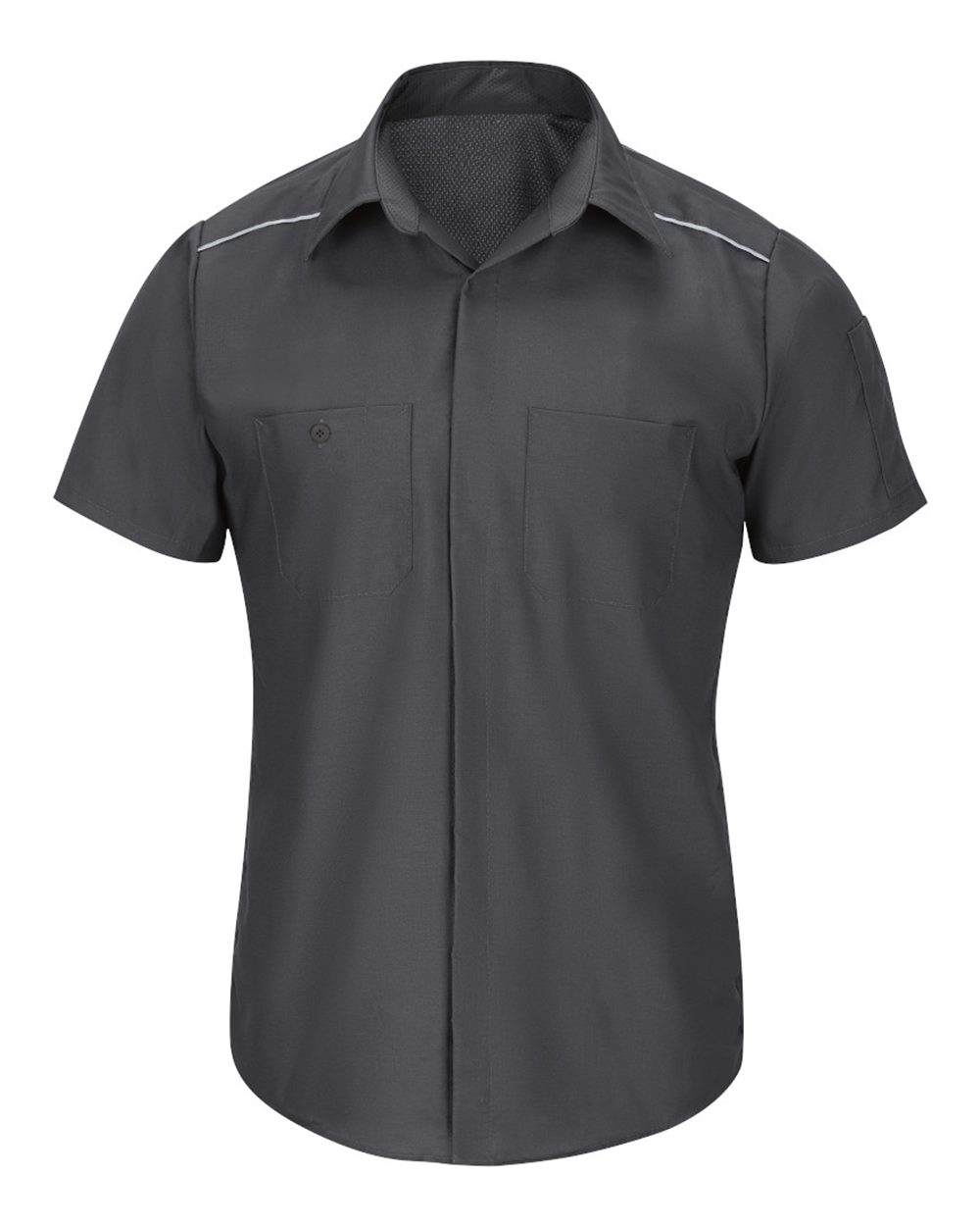 Front View of Charcoal Short Sleeve Pro Airflow Work Shirt - Tall Sizes - SP4AT