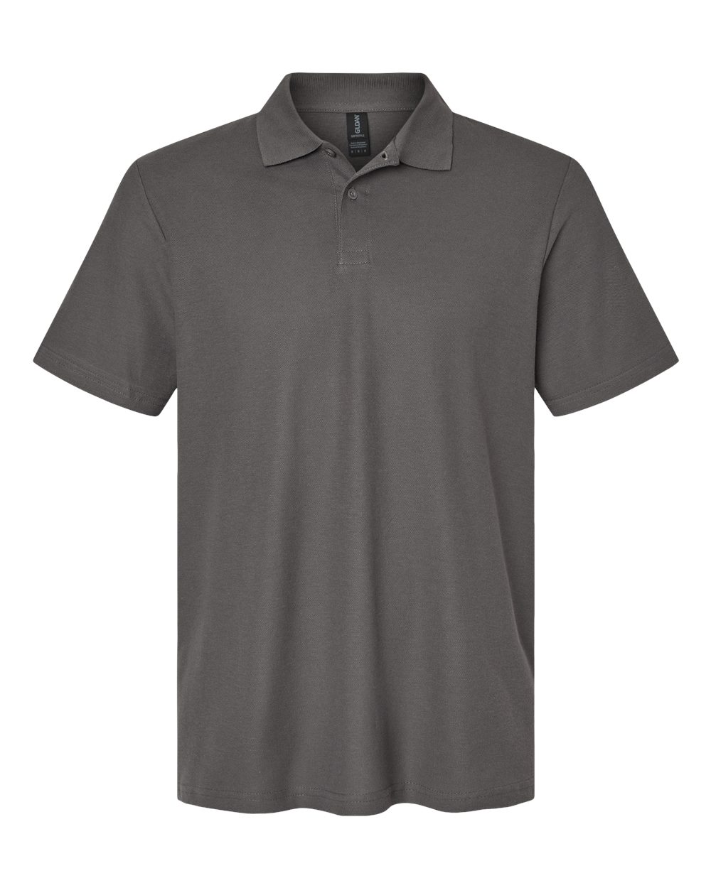 Front View of Charcoal Softstyle® Pique Polo - 64800