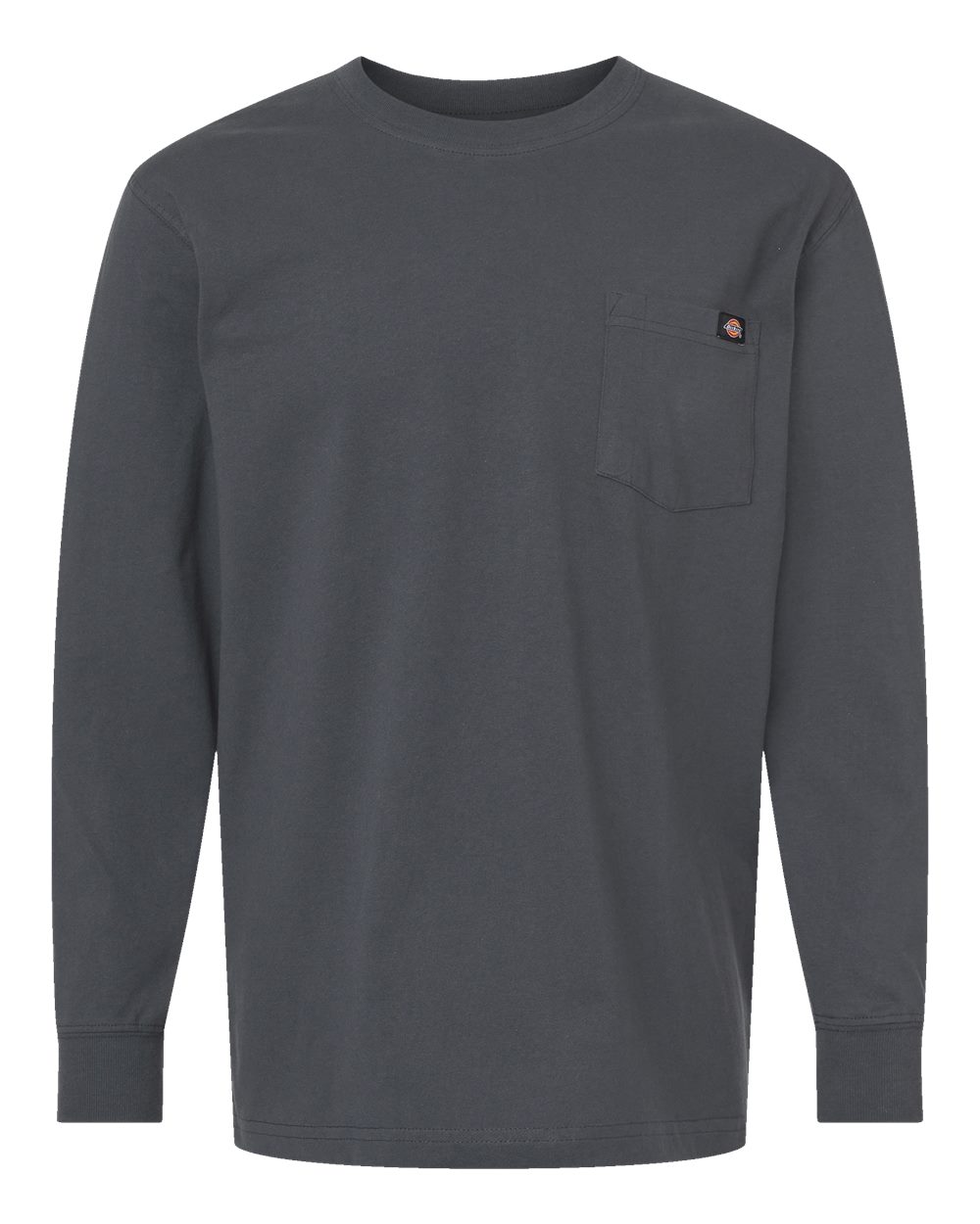 Front View of Charcoal Traditional Heavyweight Long Sleeve T-Shirt - WL50