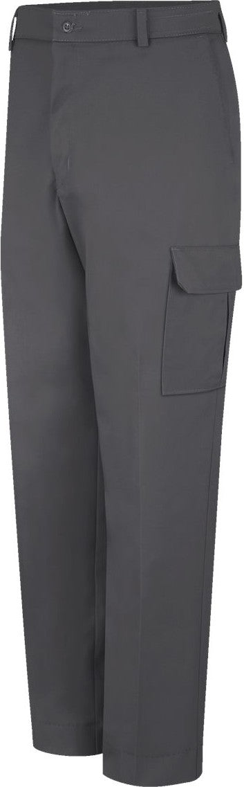 Front View of Charcoal - Unhemmed Industrial Cargo Pants - PT88