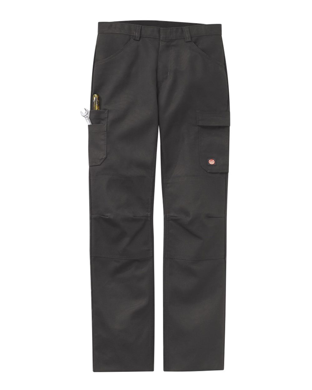 Front View of Charcoal - Unhemmed Shop Pants - PT2A