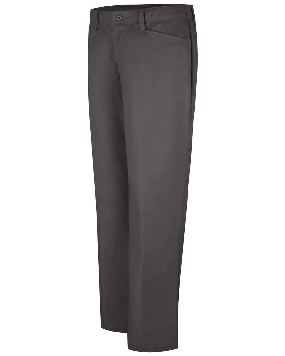 Front View of Charcoal - Unhemmed Women&#39;s Work N Motion Pants Extended Sizes - PZ33EXT