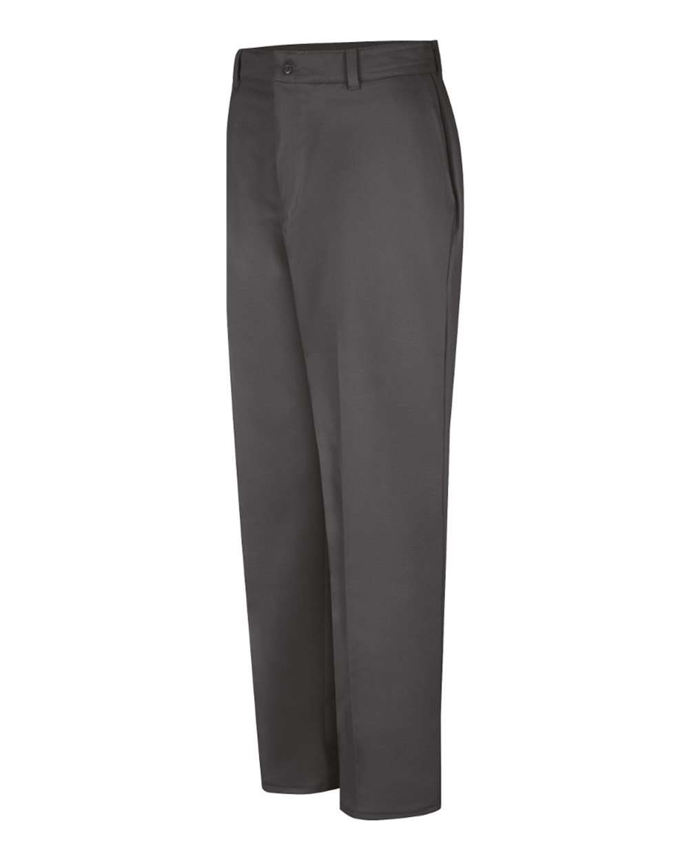 Front View of Charcoal - Unhemmed Wrinkle-Resistant Cotton Work Pants - Extended Sizes - PC20EXT