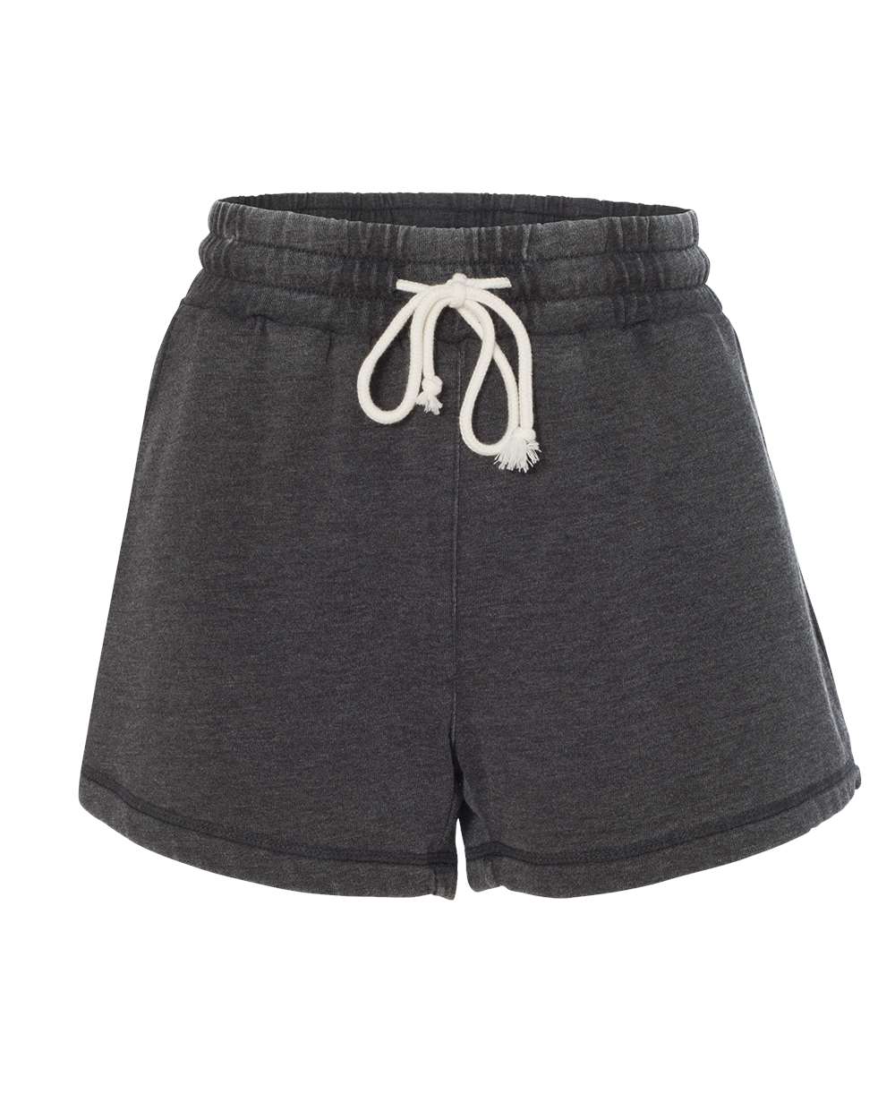 Front View of Charcoal Women’s Enzyme-Washed Rally Shorts - K11