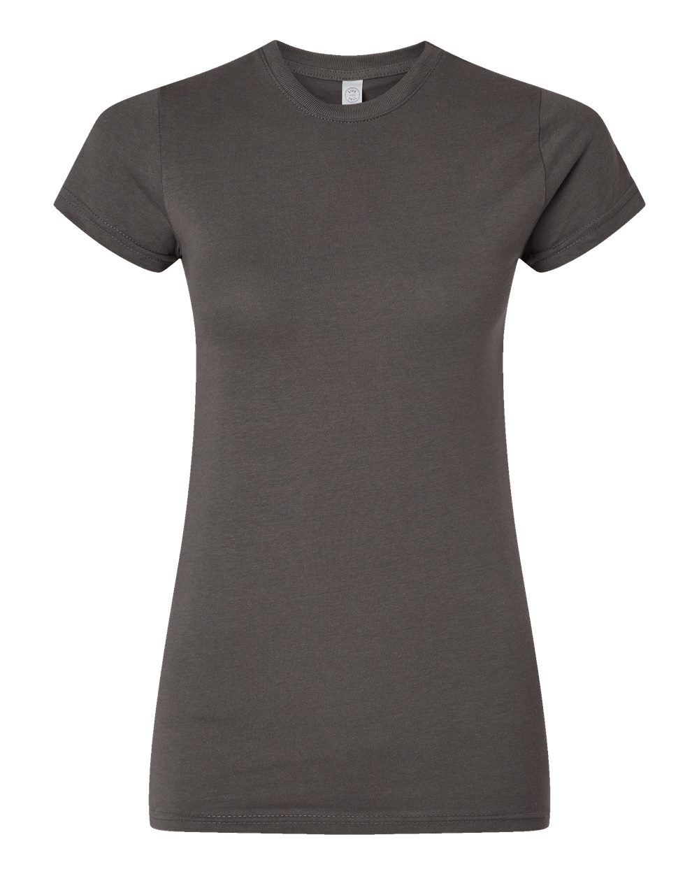 Front View of Charcoal Women's Fitted Fine Jersey Tee - 3616