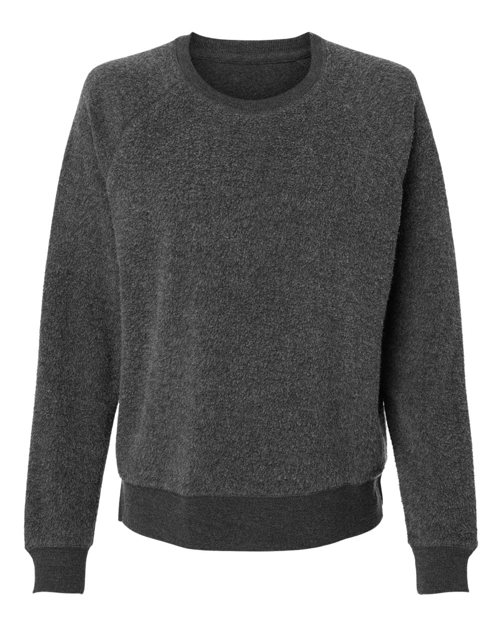 Front View of Charcoal Women's Fleece Out Pullover - K01