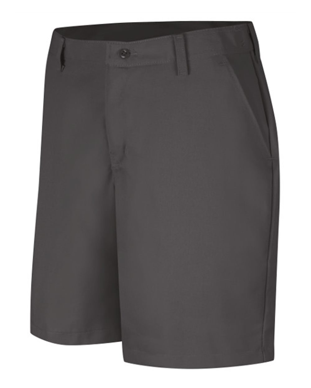 Front View of Charcoal Women's Plain Front Shorts, 8 Inch Inseam - PT27