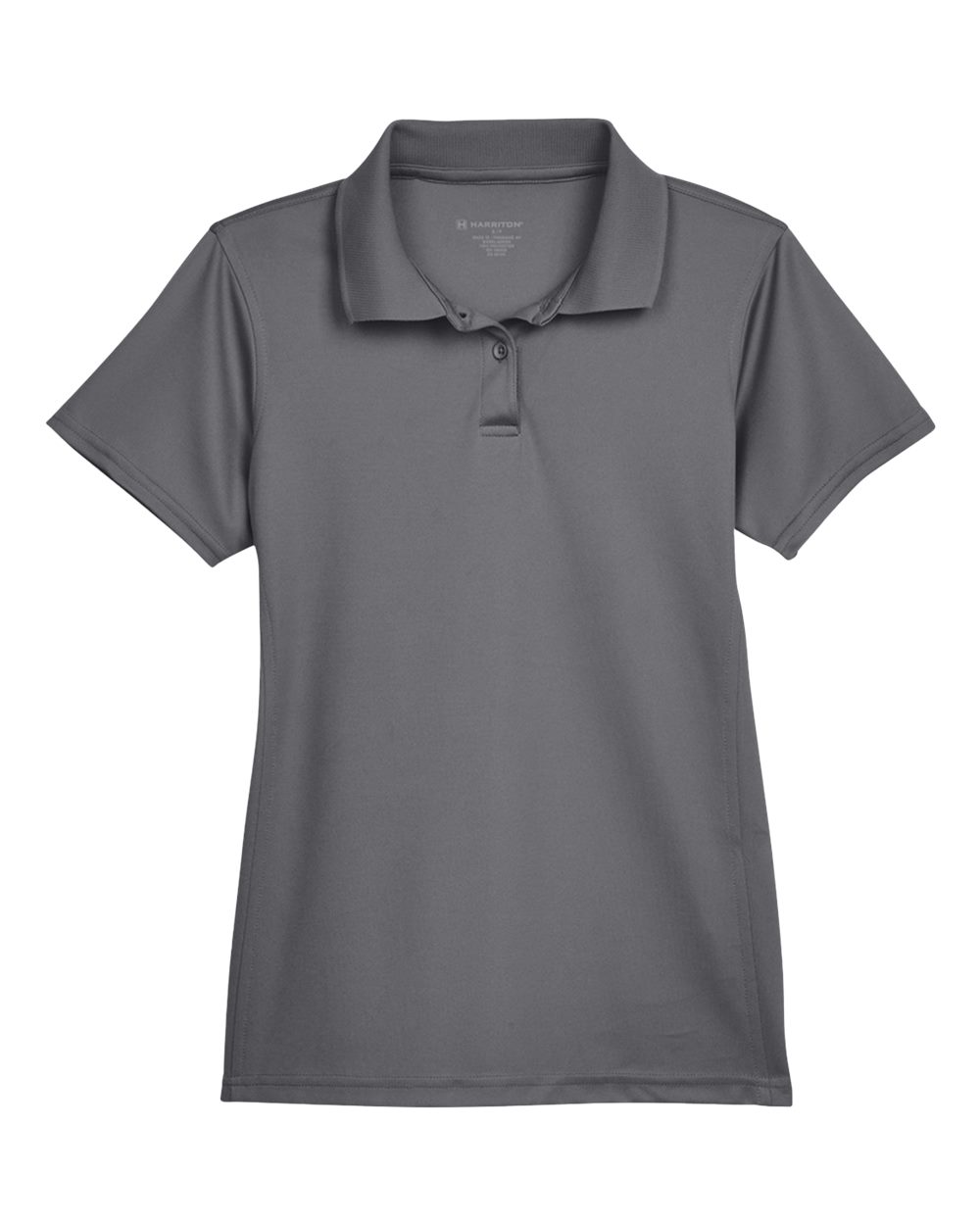 Front View of Charcoal Women's Polyester Jersey Polo - M315W