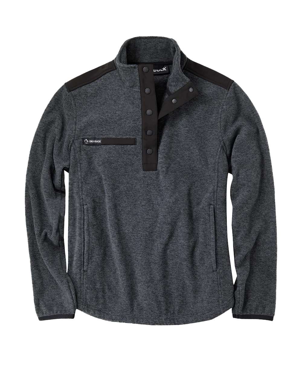 Front View of Charcoal Women&#39;s Sierra Melange Fleece Pullover - 9341